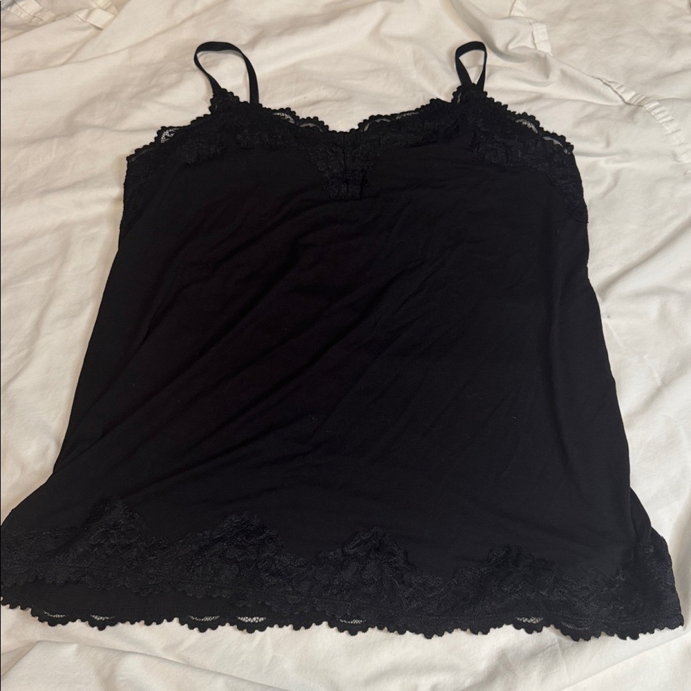 Lane Bryant Black Lace Trim Camisole 14/16